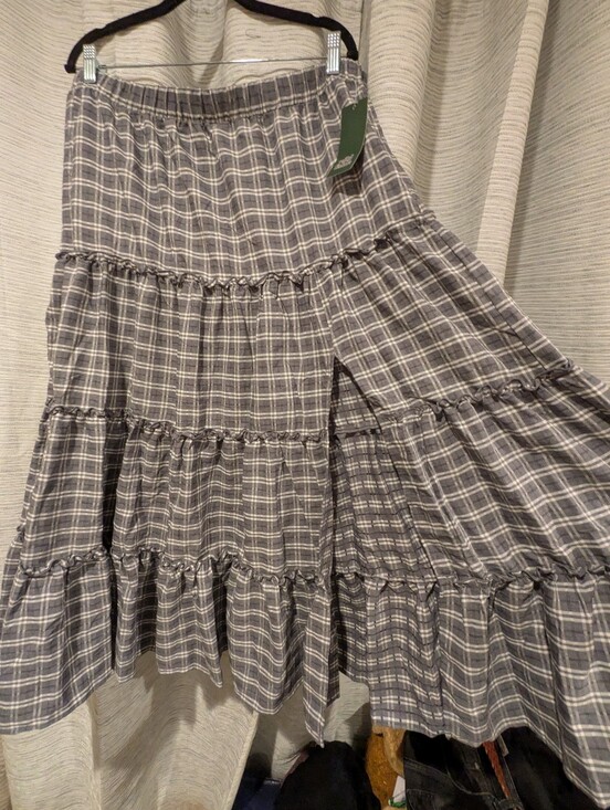 wild fable Dresses & Skirts - wild fable Gray Plaid Tiered Maxi Skirt - XL